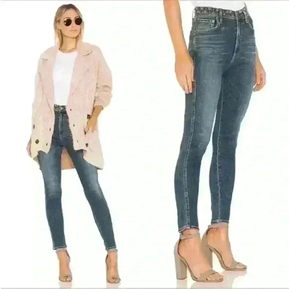 AGOLDE “Roxanne Super Hi Rise Skinny"
Studded Jeans Size 26 Excellent Condition! - Picture 1 of 10